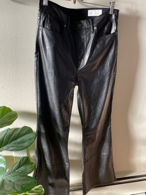 GAP Black Faux Leather Bootcut Jeans
